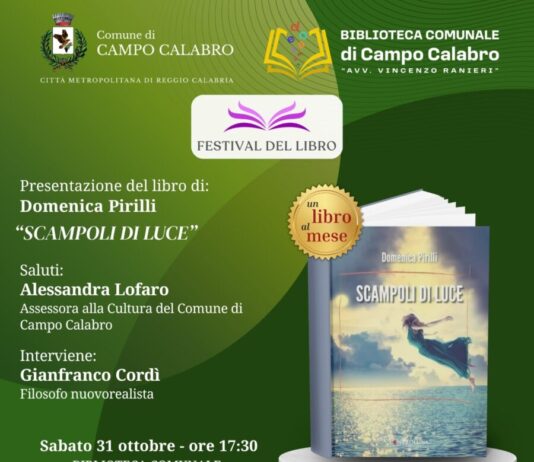 Festival del Libro di Campo Calabro: appuntamento con “Scampoli di luce” di Domenica Pirilli